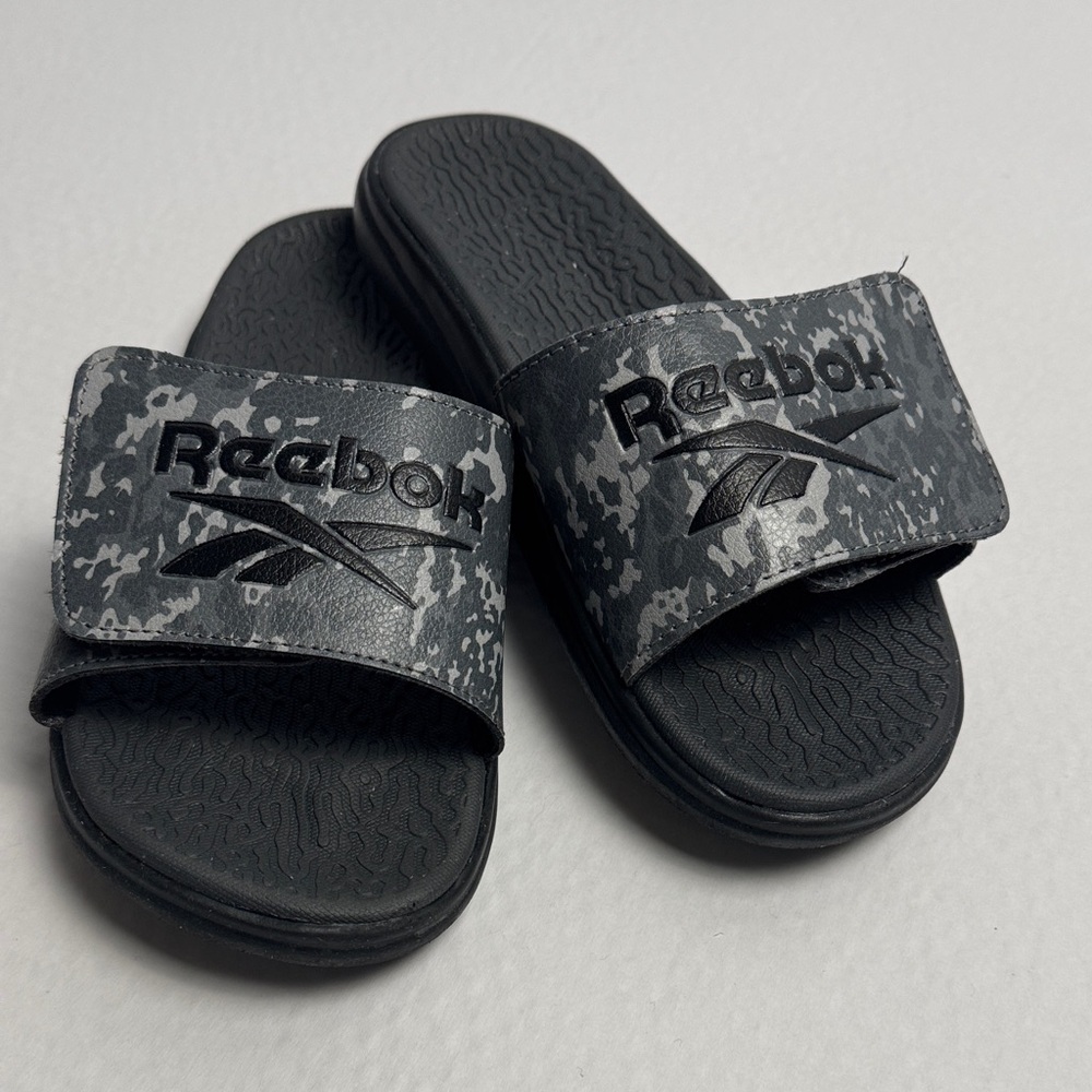 Reebok Boys Camo Black Slide Sandals